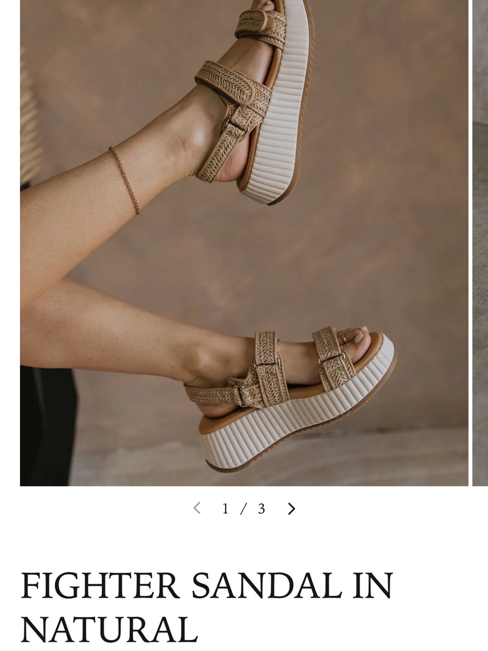 Fighter Sandal in Natural — Women's Platform Sandal